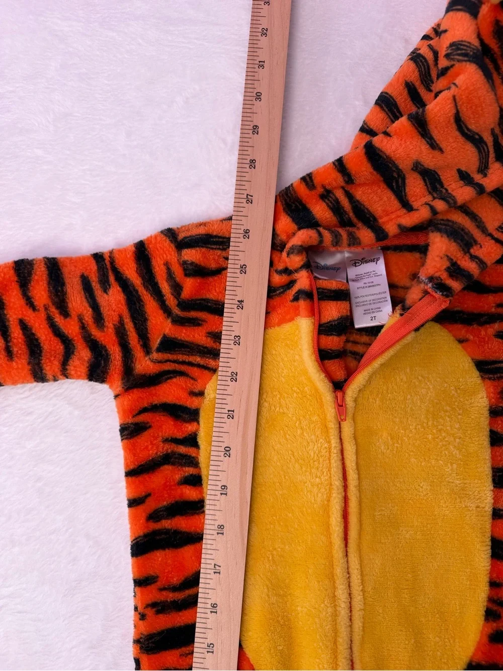 Disney Tigger Fleece‎ Costume One Piece Pajamas 2T Plush Halloween